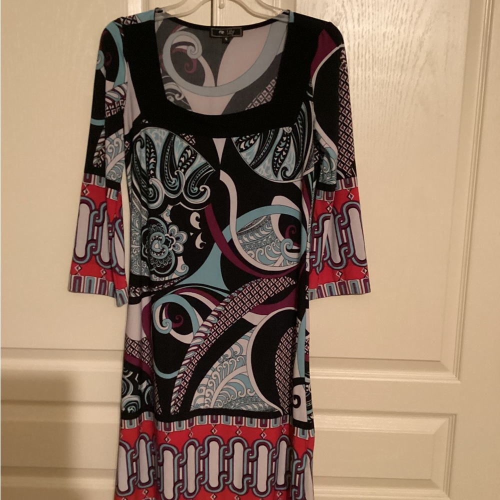 Multi color print dress